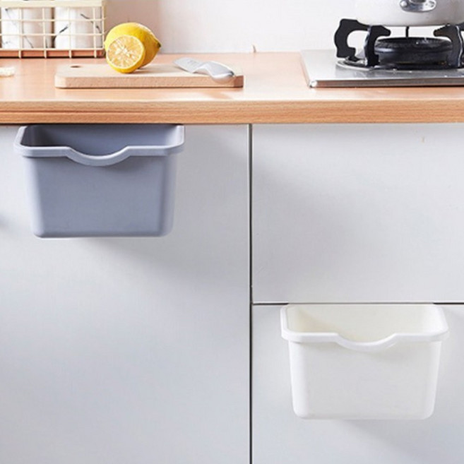 싱크대걸이 다용도바구니 문걸이수납함 식재료 휴지통, 실버, 1개