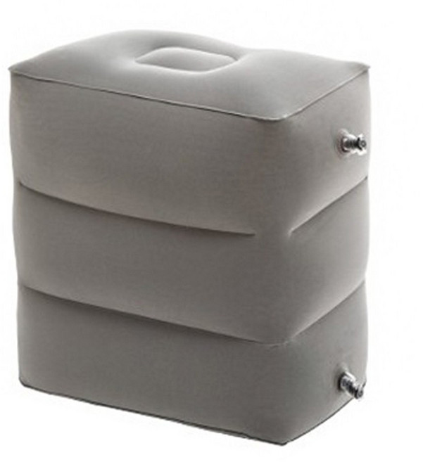 Zoom-AI 3단 에어 발받침 파우치 포함 차량용 차박 자동차 사무실 책상 기내용 발쿠션 다리부종 발판 풋레스트, 에어발판 (그레이), 1개