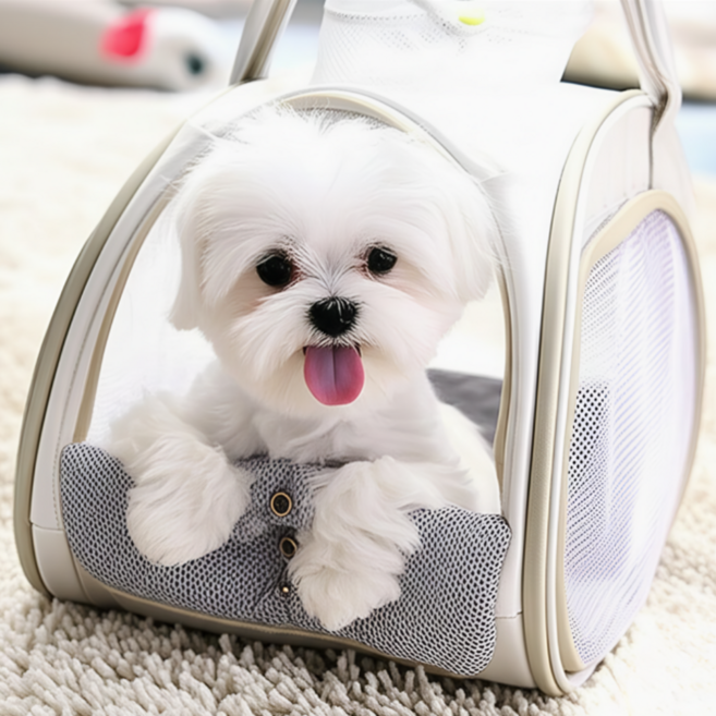 조하펫 반려동물 시원한 편안한 소형 이동가방, 1개, 화이트