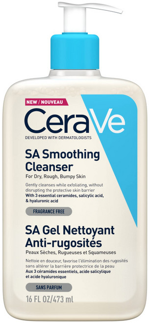 CeraVe 세라베 SA스무딩 클렌징 얼굴 및 바디용 건성용 고르지 못한 피부 473 ml, 473ml, 1개
