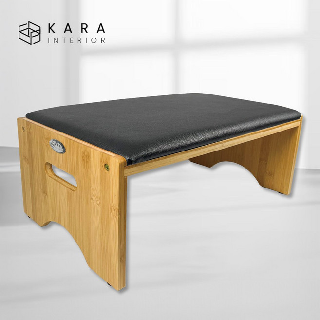 네일 패디 받침대 발 테이블 네일가구 대나무 원목+탈부착 상판쿠션 세트, 패디본품세트, (6)블랙(무광), 1개