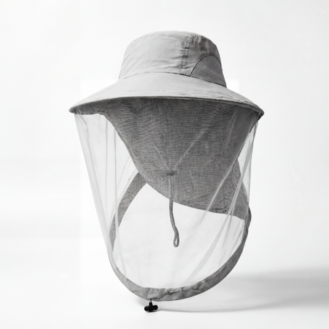 남녀공용 자외선 차단 UPF50+ 방충 메쉬 사파리 모자 양봉 안면 그물