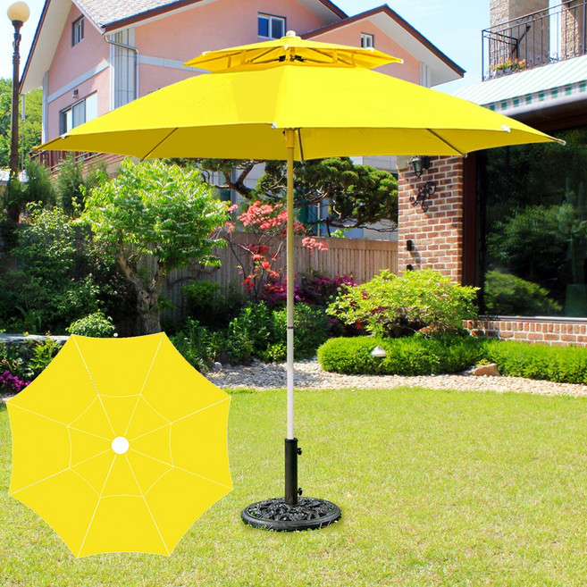 프리미엄 산들바람 파라솔 특허청등록 29년 전통 파라솔 전문기업, 프리미엄파라솔(옐로우)_받침대별매