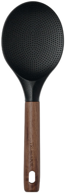 트루쿡 북미산 월넛 실리콘 조리도구 주걱, 1개, 블랙