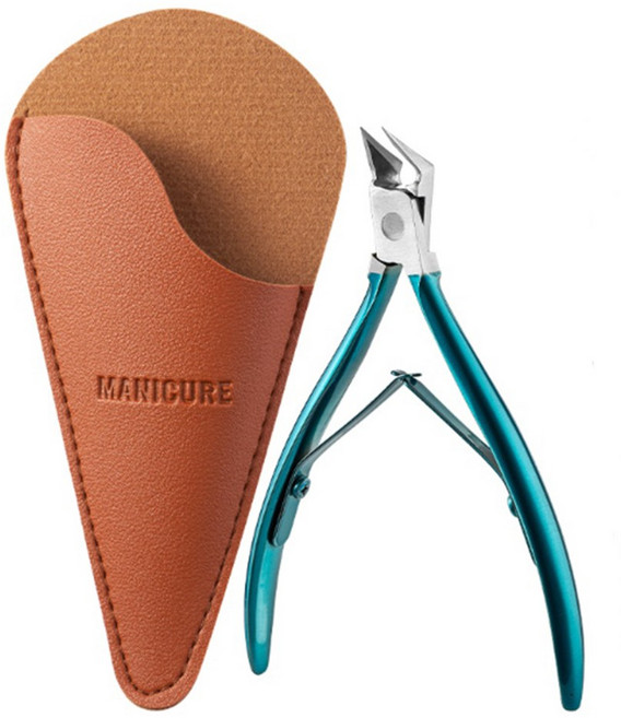 위드마스터 풋닥터 내성발톱니퍼 두꺼운 발톱깍이 (보관가죽케이스 포함), 1개, 실버그린