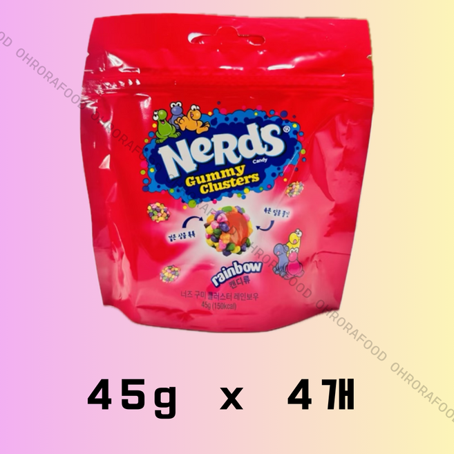 너즈 구미 클러스터 레인보우, 45g, 4개