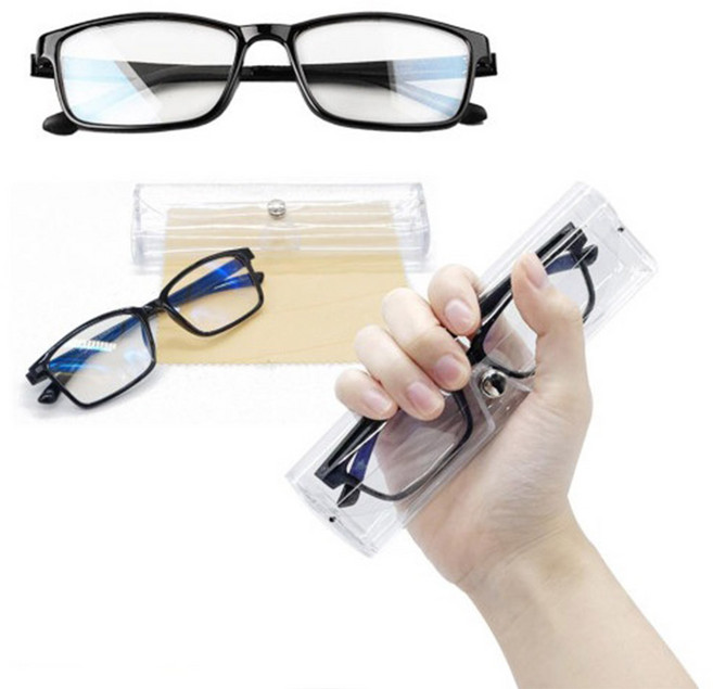 블루라이트차단 휴대용 노안 초경량 돋보기 검정 뿔테 안경테(케이스+닦이포함)