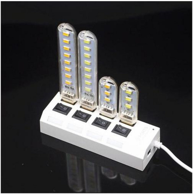 USB 3LED 램프 램프 책상등 학습용 스탠드 독서등 LED 미니 휴대용, Yellow