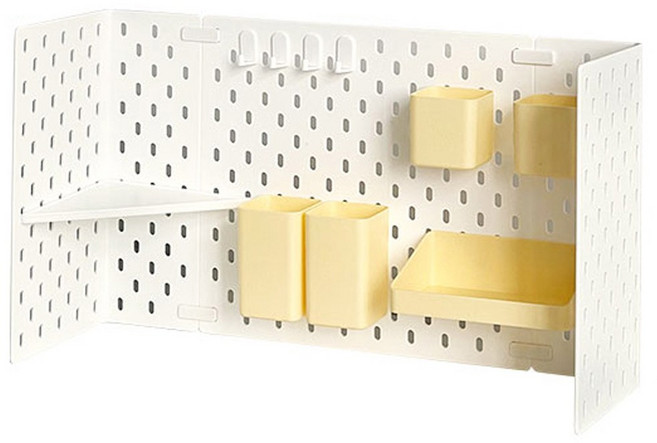 트바웃 책상 타공판 파티션 DIY 테이블 정리 TABUSY25S1010FR, 화이트, 1개