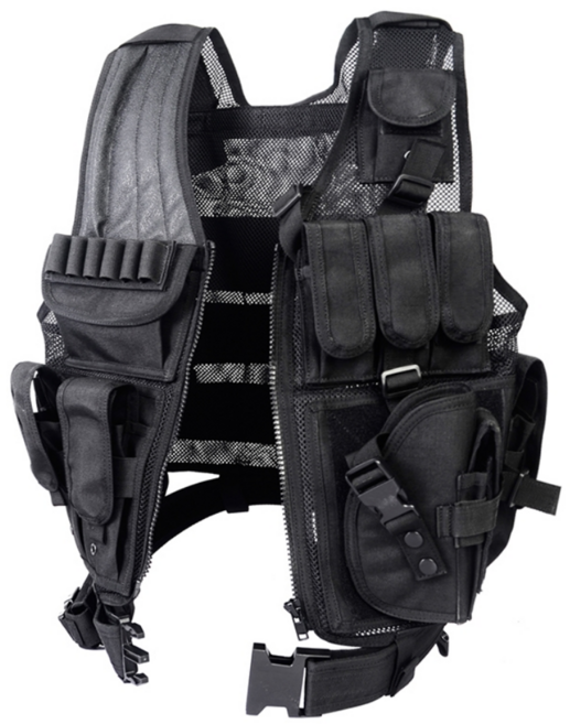 전술조끼 방탄조끼 군용 전투 방탄복 플레이트캐리어 서바이벌 방탄조끼 밀리터리 테크웨어, 블랙, 1개, D. 전술조끼(메쉬형)