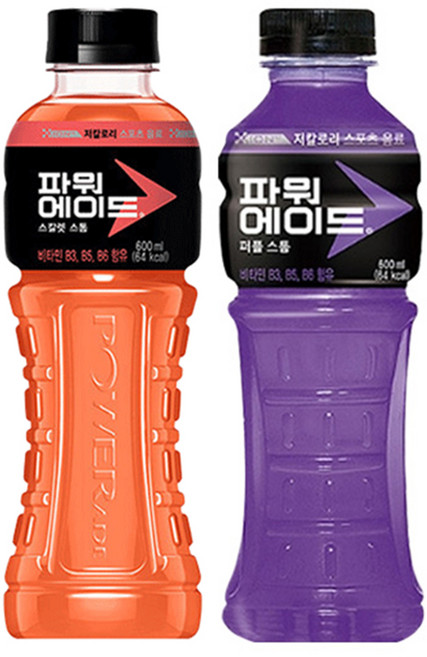[한번에먹자쇼핑몰] 파워에이드 600ml 2종 혼합구성 세트 각 6개씩 / 파워에이드 퍼플스톰 6개 + 파워에이드 스칼렛스톰 6개 / 총 12개