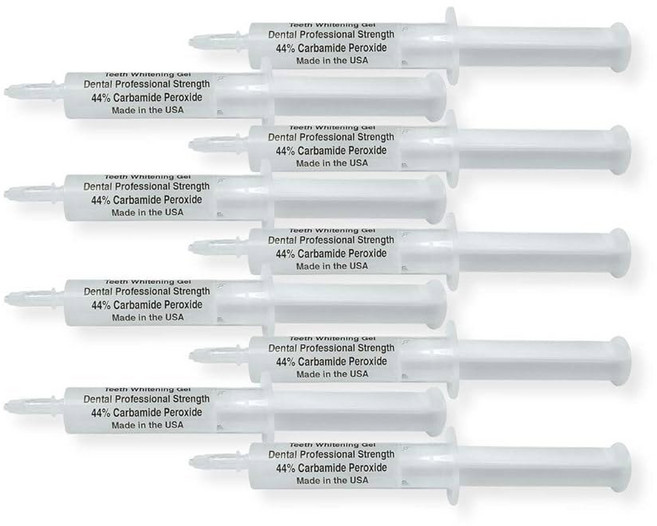 화이트 티스 글로벌 (TM) 44% 과산화카바미드 10 (10cc) 치아 미백 젤 주사기 - (2) 트레이 (1) 그늘 가이드 지침서 가정용 미백!, 1, 10cc