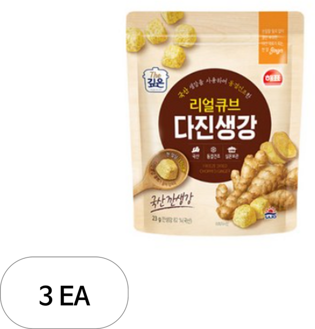 해표 리얼큐브 다진생강, 3개, 23g