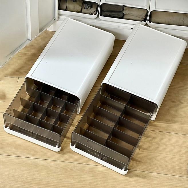 리빙공감 적층형 칸막이 서랍 속옷 양말 정리 수납함, 화이트, 1개, 15칸