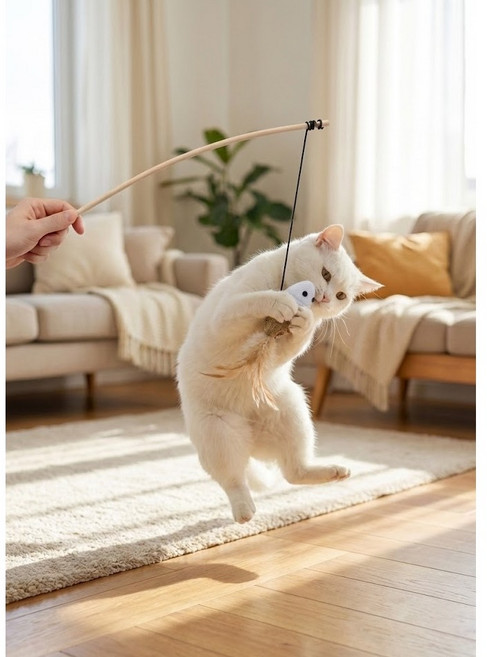 이앤킴스 고양이 장난감 막대방울 쥐돌이 낚싯대 2개묶음, 1세트, 단일색상2p