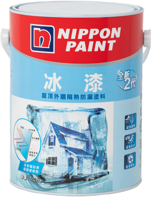 立邦冰漆 屋頂外牆隔熱防水塗料, 白色, 1個, 5L