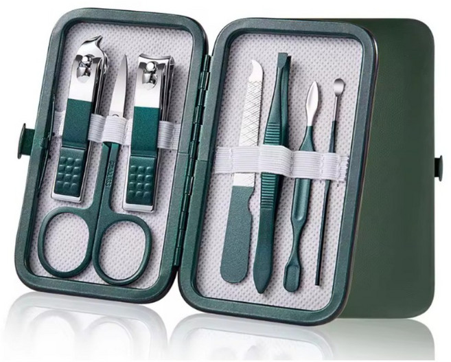 글로우엘 손톱깎이 7종세트 네일케어 실속형 휴대용, 1개, 그린