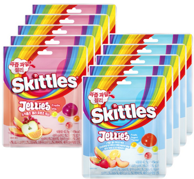 스키틀즈 젤리 후르츠믹스+후르츠요거트향, 42.5g, 5세트