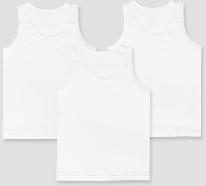 멜리스 CM화이트 남아용 런닝3종세트 코튼모달스판 유아동 주니어 속옷