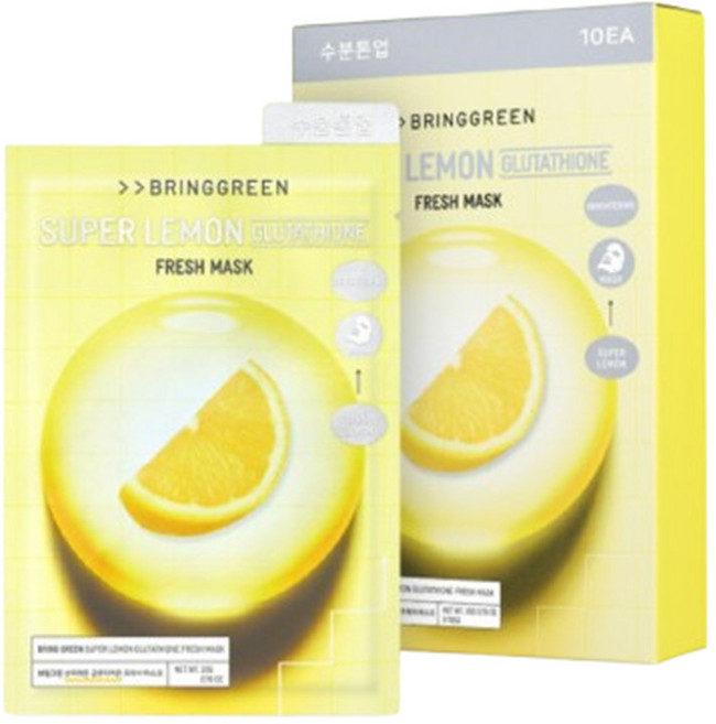 브링그린 슈퍼레몬 글루타치온 프레시 마스크 팩 20g 10매입, 1개, 1개입