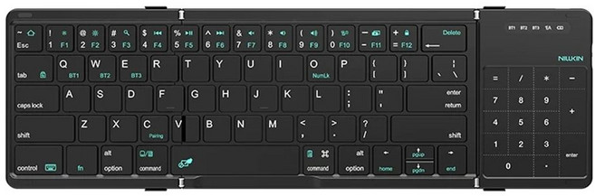 NILLKIN 큐브포켓키보드 휴대용 폴더 3단접이식 블루투스 터치패드 넬킨 접이식 키보드, B