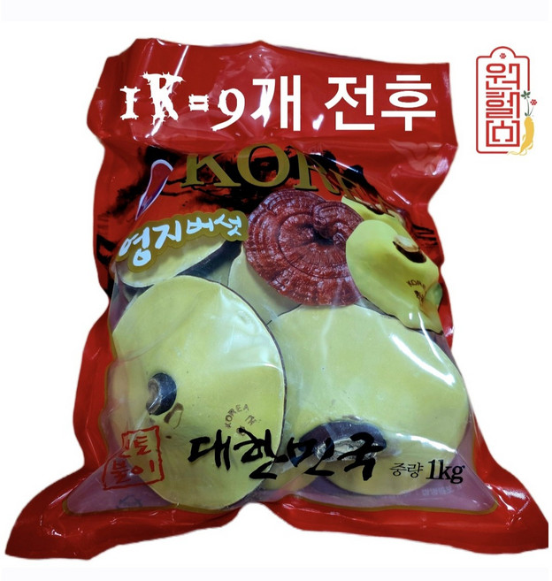 영지버섯 1K 9개 전후 한국 국산 100% 당일발송