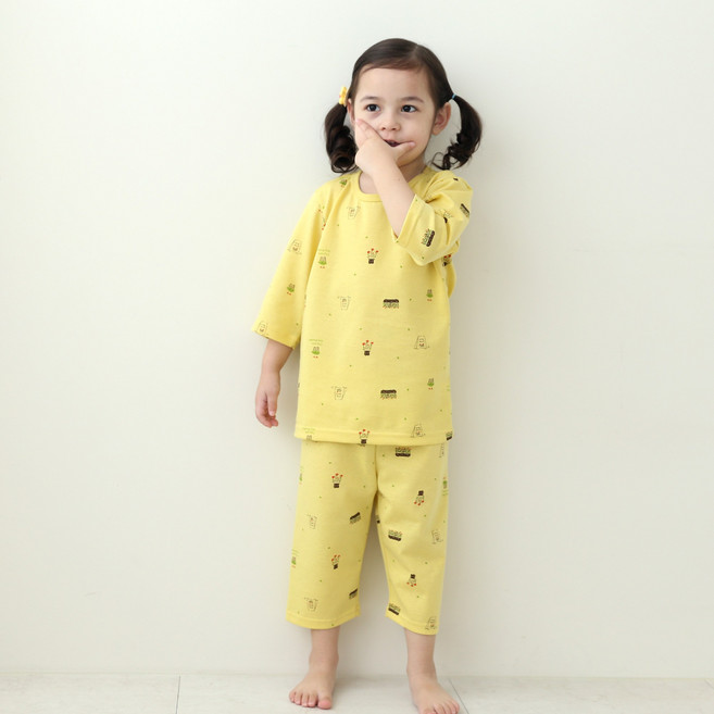 잼베이비 유아동 7부 소프트탄탄 일상복 실내복 구김이 적고 부드러우며 짜임이 좋은 상하세트