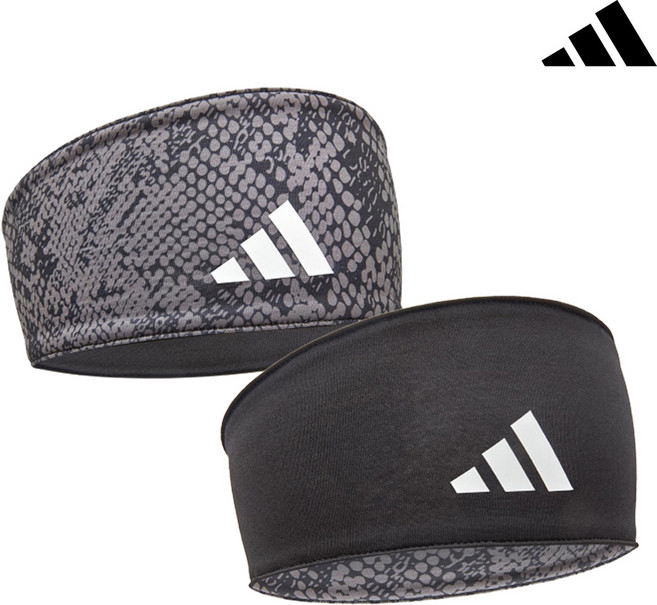 아디다스 와이드 더블사이드 양면 헤어밴드 ADAC-16300 러닝 테니스 스포츠 축구 스포츠 헤어밴드 땀밴드 운동밴드, 아디다스 더블사이드 헤어밴드 블랙, 1개