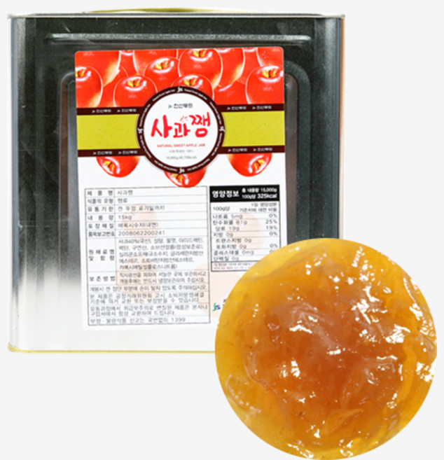 대용량 사과잼 15kg 카페업소용 과일잼, 1개
