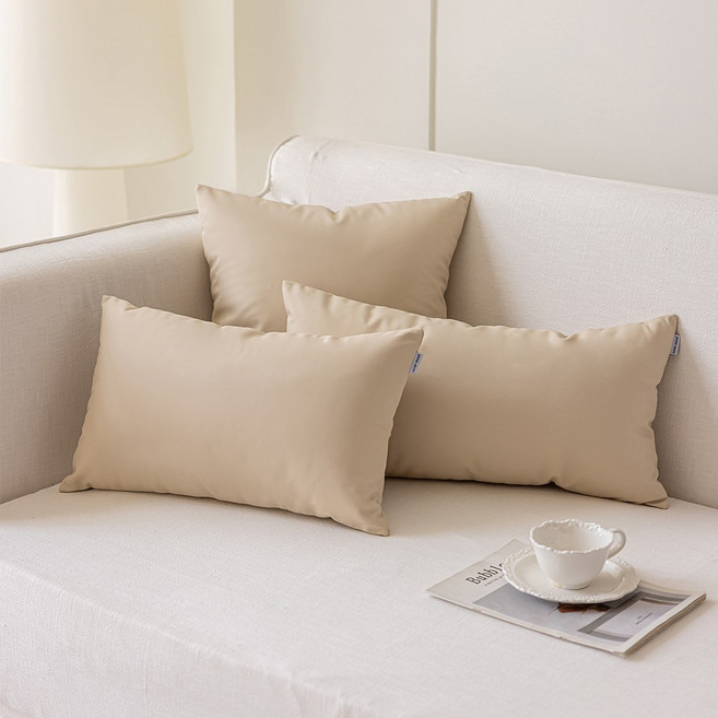 커버무드 가죽 소파 쿠션 + 솜 포함, 베이지