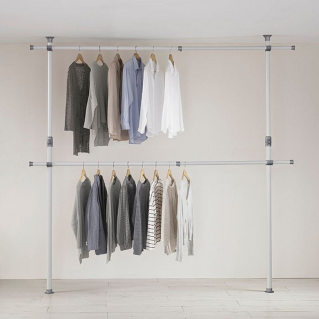 왕자행거 점보 2단 조절 행거 45mm, 811 아이보리실버