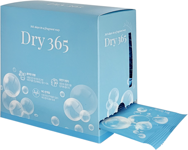 Dry365 특대형 건조기시트 40매 엔젤베이비파우더향 _ 2매넣지말고 1장넣고 건조하세요, 1세트, 40매입