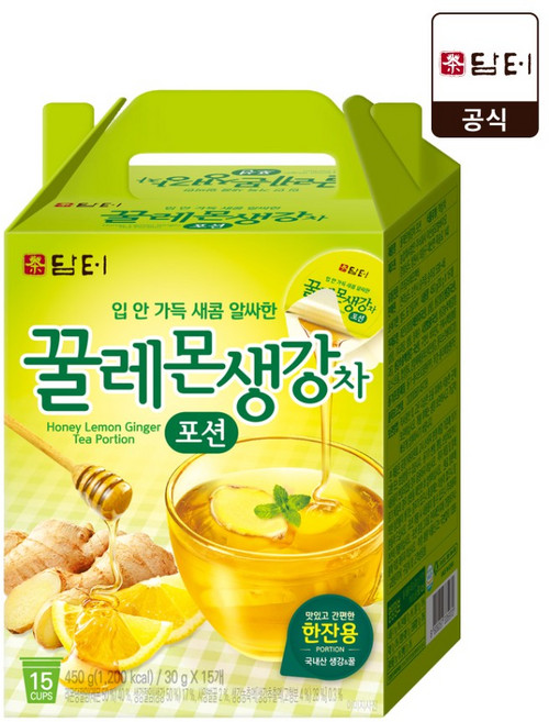 담터 꿀레몬생강차 포션 15T, 2개, 15개입, 30g