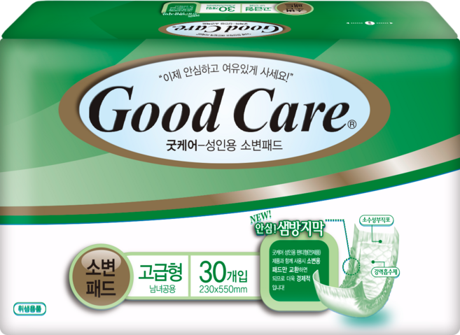 굿케어 성인용 소변패드 남녀공용 고급형, 30개입, 3세트