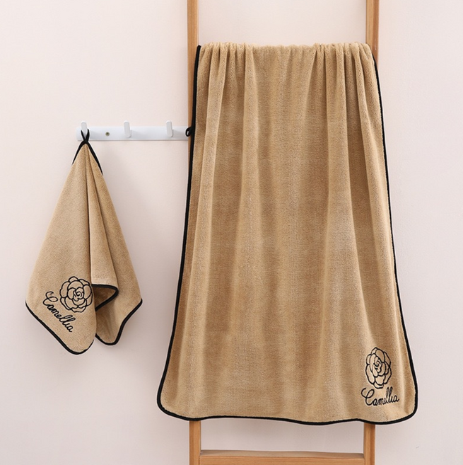 리쿠 호텔 대형 바스타월 35x75cm + 70x140cm, 1세트, 브라운