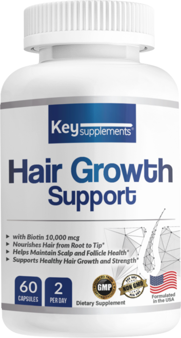 키서플리먼트 오직 머리카락 관리만을 위한 헤어그로우 서포트 바이오틴 10000 mcg 함유 리바이 탈모 발 미국 직배송, 1개, 60정