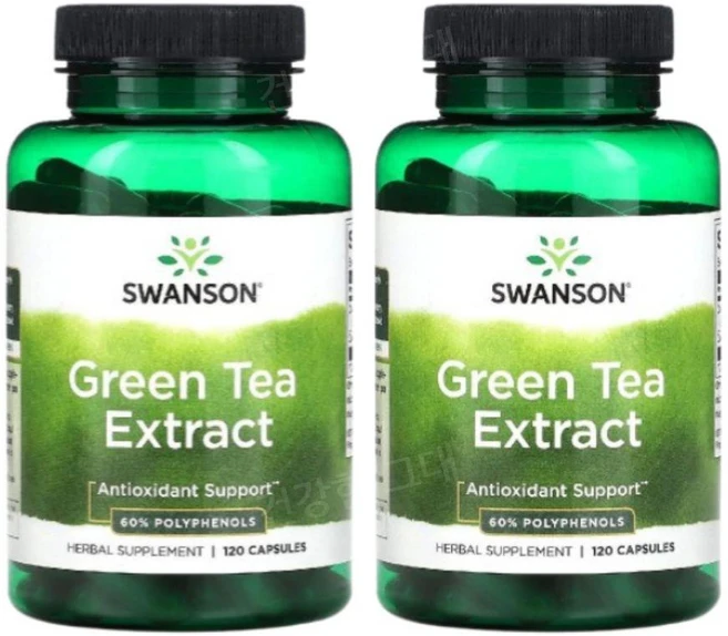 스완슨 녹차추출물 그린티 120캡슐 2개 녹차잎 GreenTea, 120정 - 쿠팡