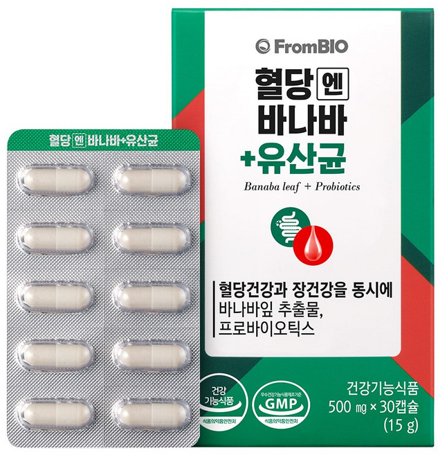 프롬바이오 혈당엔 바나바+유산균, 1박스, 30정