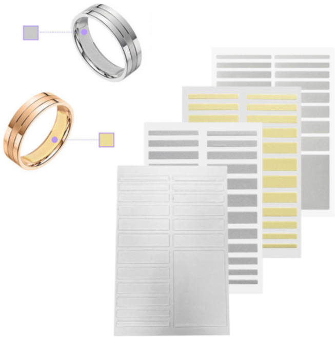 도나토르 이너밴드 반지 사이즈 줄이기 4종 세트, 4개, 옐로우+그레이+실리콘+아크릴