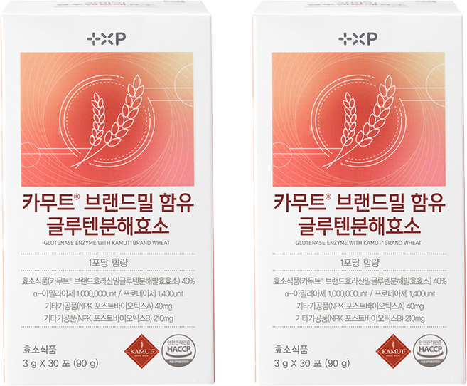 카무트 브랜드밀함유 글루텐분해효소 소화불량 만성변비 피부트러블 곡물 발효 효소, 105g, 2개