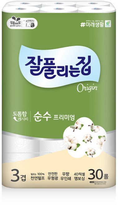 미래생활 잘풀리는집 순수 프리미엄 천연펄프 3겹 화장지 30m, 1세트, 1롤