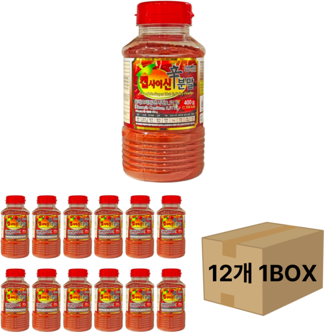 청우 더진한 캡사이신 분말 매운맛 가루, 400g, 12개