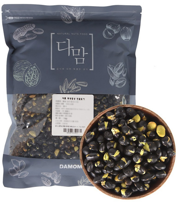 볶은 서리태 콩 대두 검정콩 속청 간편한 간식 스낵 수입, 1kg, 1개