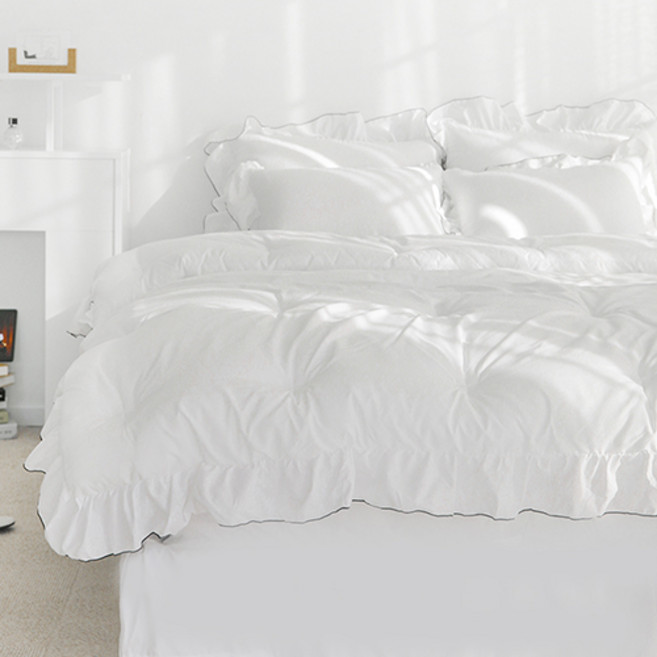 챠밍 홈 프릴 차렵이불+베개커버 세트 [당일발송]