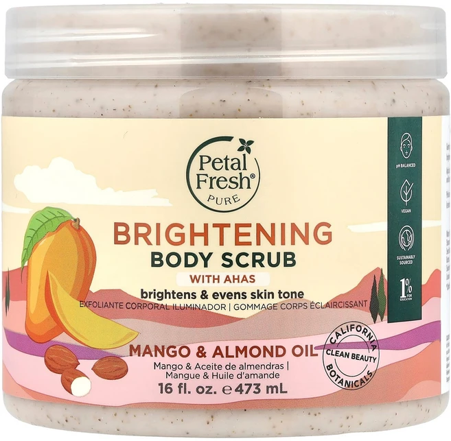 페탈 프레쉬 브라이트닝 바디 스크럽 (AHAS 망고 & 아몬드 오일 함유) 473ml PFH-42311 - 쿠팡