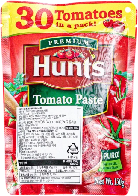 헌츠 토마토페이스트 파스타소스 토마토소스, 3개, 150g - 쿠팡