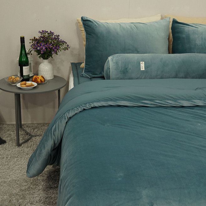 [르헤브] 말랑모찌 알러지케어 극세사 차렵이불 (Q퀸)