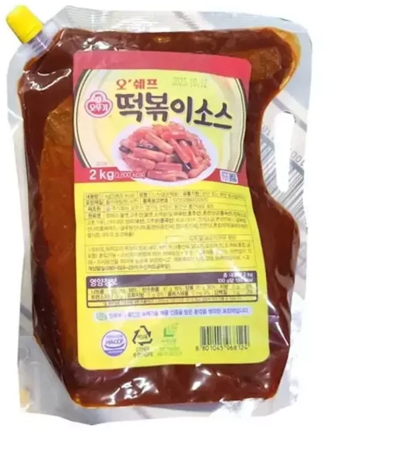 오쉐프 떡볶이소스 스파우트 2kg X6개, 1개
