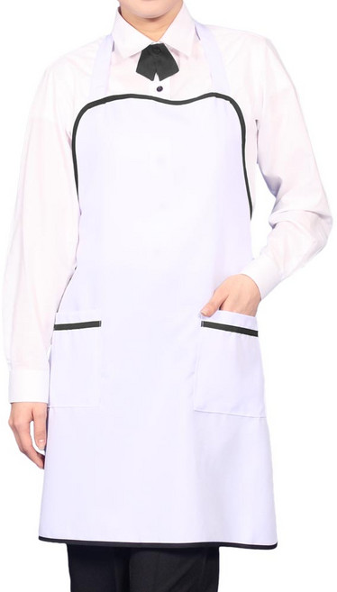 DAE15 흰색 식품 공장 주방 위생 다용도 배식 앞치마, 1개