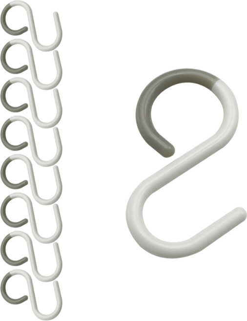 세트미 에스홀드 S고리 S자고리 플라스틱 후크 다용도 걸이 8개입, 1세트, 대형 화이트